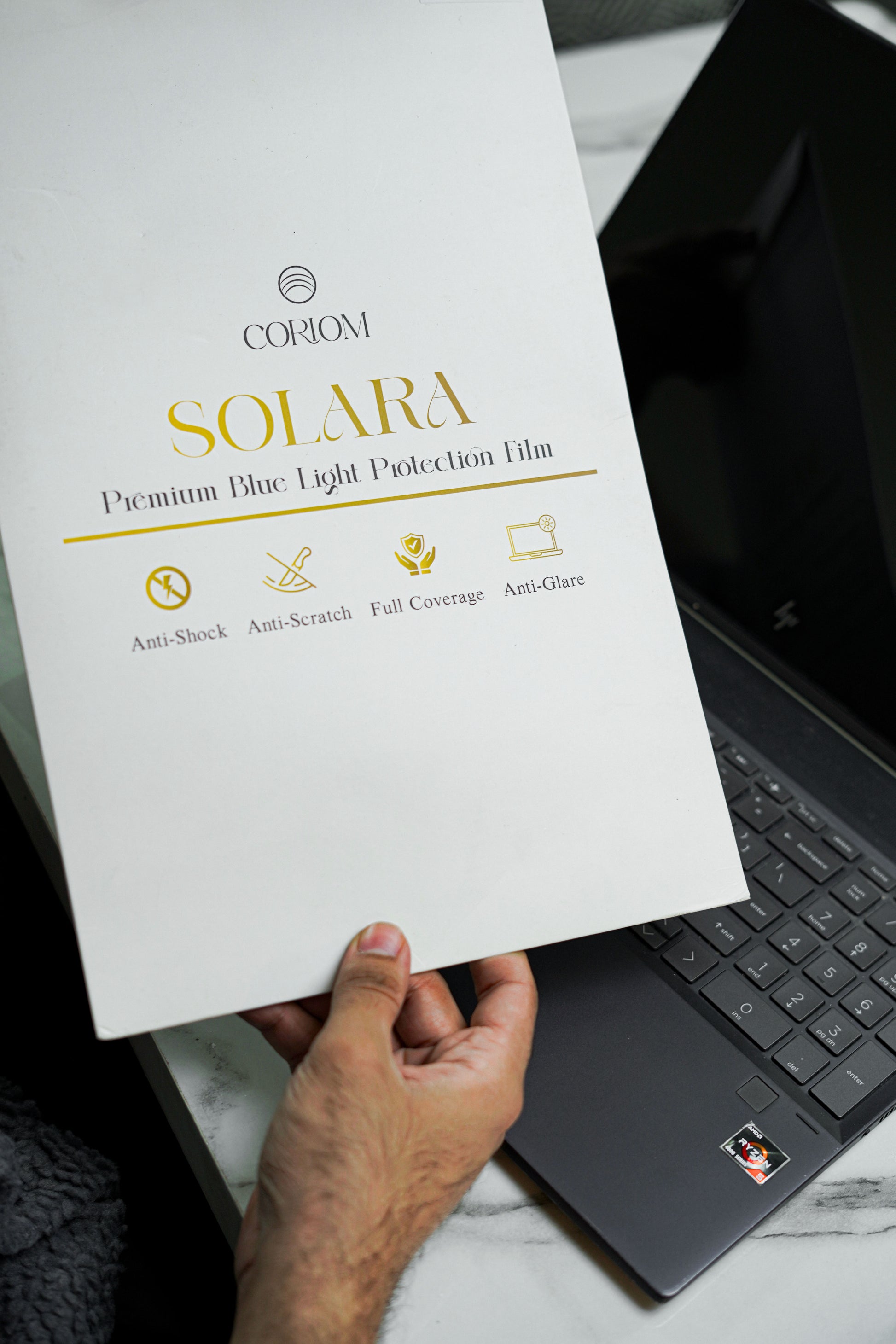 CORIOM Solara Premium Screen Guard – Ultra Clear High Durability Protector with Magnetic Alignment Slim Minimal Design for Laptop and Digital Devices - Coriom